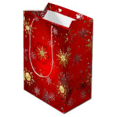 Kerst Kerstbal Zwart Tie Dinner Party Rood  Medium Cadeauzakje (Achterkant Gekanteld)