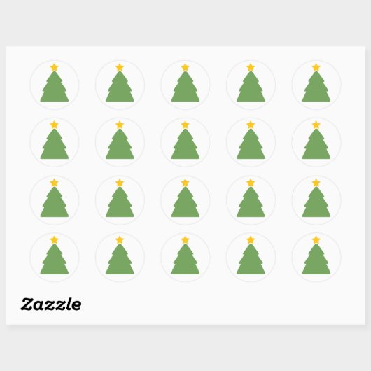 Kerst-kerstboom (feestdag) ronde sticker (Vel)