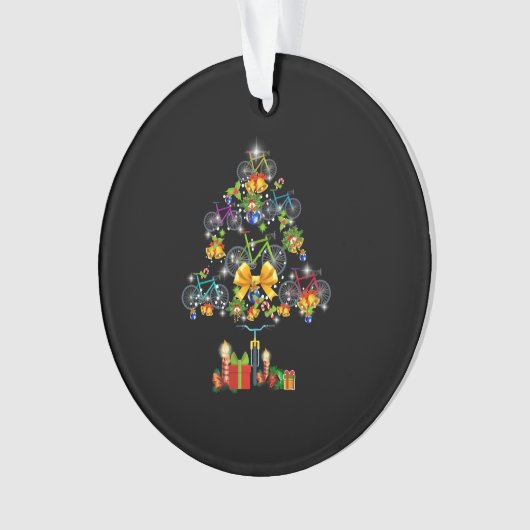Kerst-kerstboom voor fietsen ornament (voorkant)