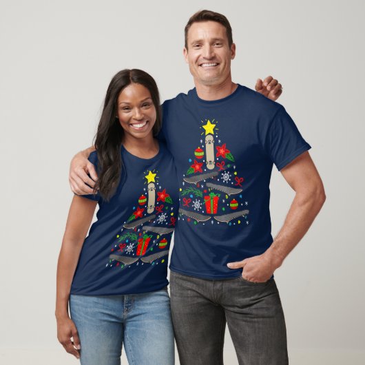 Kerst-kerstboomgaard Schaats T-shirt (Unisex)
