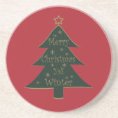 Kerst-kerstboomversieringen Zandsteen Onderzetter (Voorkant)