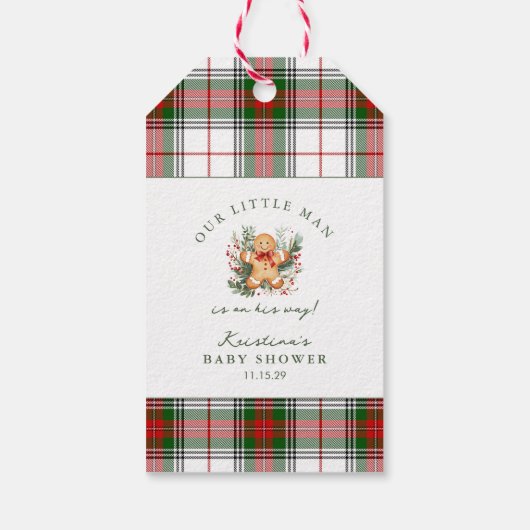 Kerst Kerstbrood Baby Shower Cadeaulabel (Achterkant)