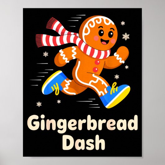 Kerst Kerstbrood Dash Hardlopen Renner Xmas Mar Poster (Voorkant)