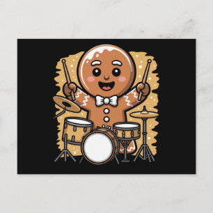 Kerst Kerstbrood Drummer Trommels Kerstmis Vakanti Feestdagenkaart