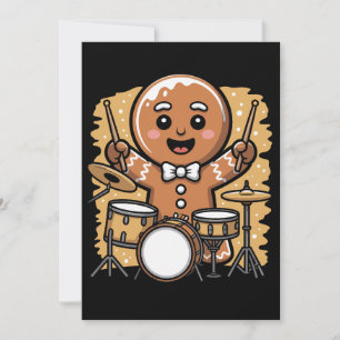 Kerst Kerstbrood Drummer Trommels Kerstmis Vakanti Kaart