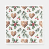 Kerst Kerstbrood Hart Vakantiepatroon Servet (Voorkant)