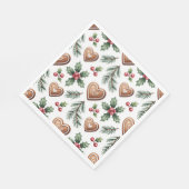 Kerst Kerstbrood Hart Vakantiepatroon Servet (Hoek)
