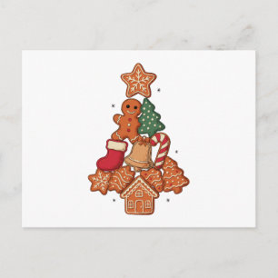 Kerst Kerstbrood Koek Boom Ster Bel Kerstmis Feestdagenkaart