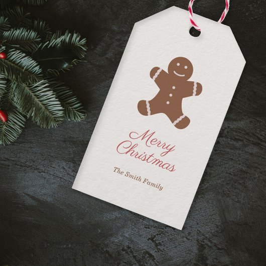 Kerst Kerstbrood Man Gift Tag Cadeaulabel