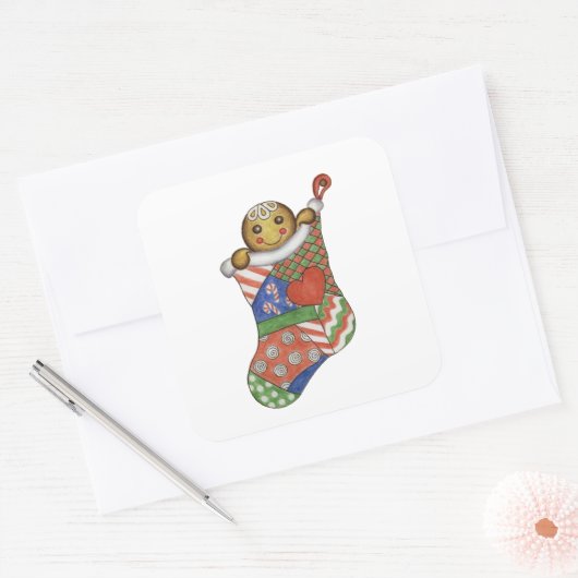 Kerst Kerstbrood Muts Sticker (Envelop)