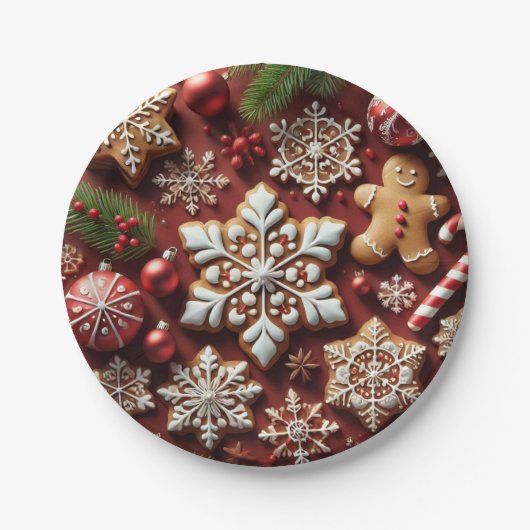 Kerst kerstbrood papieren borden. bordje (Voorkant)