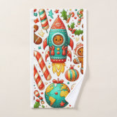 Kerst kerstbrood ruimte bad handdoek (Handdoek)