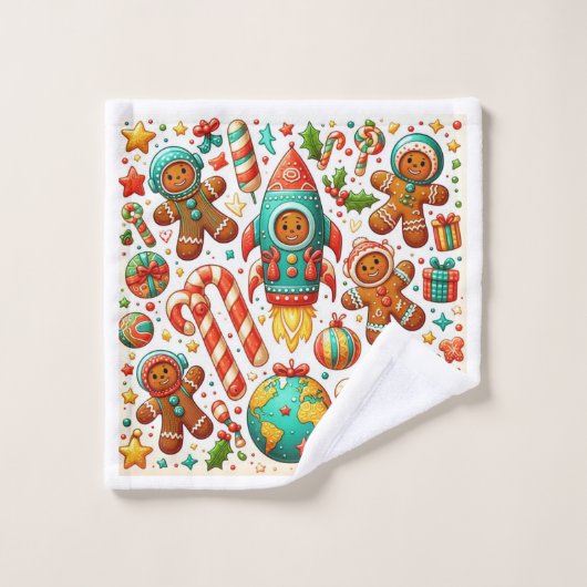 Kerst kerstbrood ruimte bad handdoek (Wasdoekje)