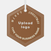 Kerst-kerstbruin Glass Hexagon Ornament (Voorkant)