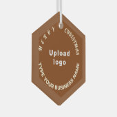 Kerst-kerstbruin Glass Hexagon Ornament (Voorkant Rechts)