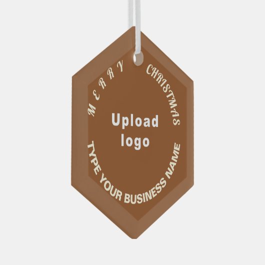 Kerst-kerstbruin Glass Hexagon Ornament (Voorkant Rechts)