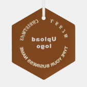 Kerst-kerstbruin Glass Hexagon Ornament (Achterkant)