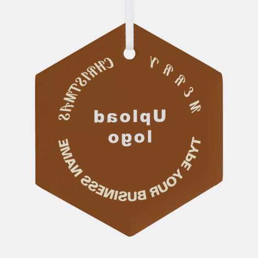 Kerst-kerstbruin Glass Hexagon Ornament (Achterkant)