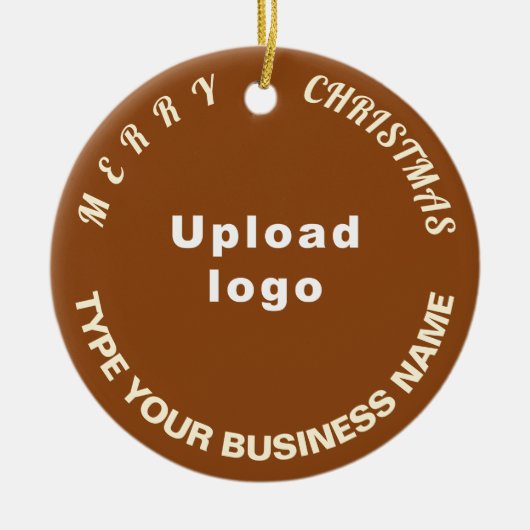 Kerst-kerstbruine cirkelkeramische keramiek keramisch ornament (Voorkant)