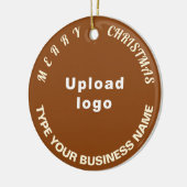 Kerst-kerstbruine cirkelkeramische keramiek keramisch ornament (Links)