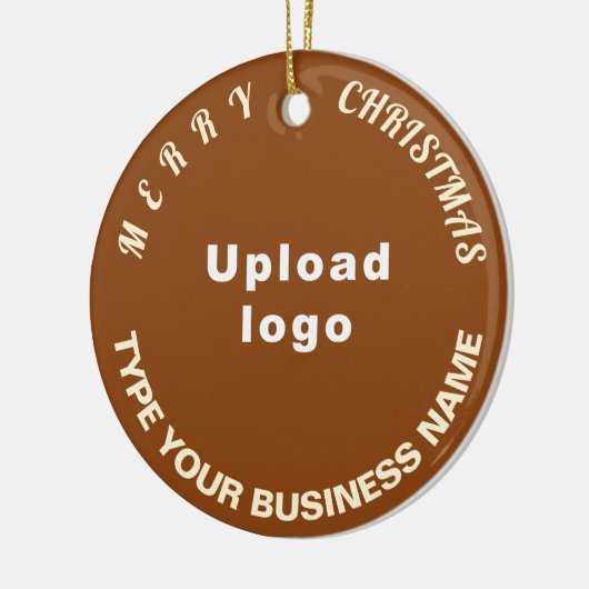 Kerst-kerstbruine cirkelkeramische keramiek keramisch ornament (Links)