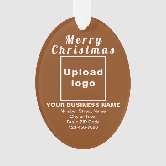 Kerst-kerstbruine ovale acrylversiering ornament (voorkant)