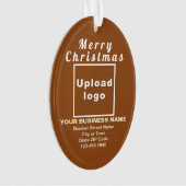 Kerst-kerstbruine ovale acrylversiering ornament (voorkant)