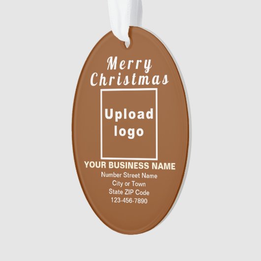 Kerst-kerstbruine ovale acrylversiering ornament (voorkant)