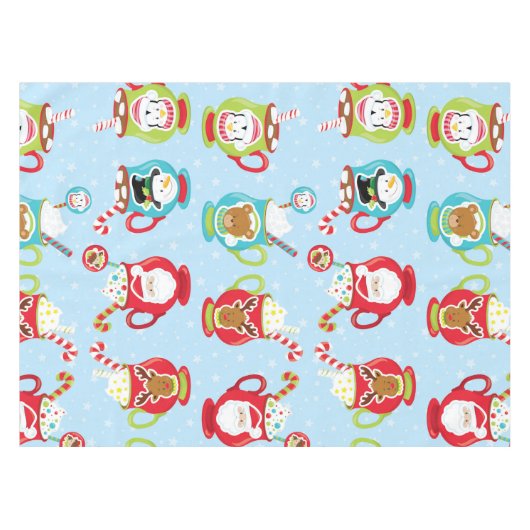 Kerst-kerstcadeau met warme chocolade tafelkleed (Voorkant (Horizontaal))