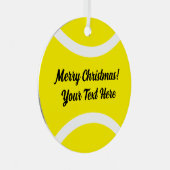 Kerst-kerstcadeau voor tennisspeler metalen ornament (Voorkant Rechts)