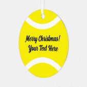 Kerst-kerstcadeau voor tennisspeler metalen ornament (Voorkant links)