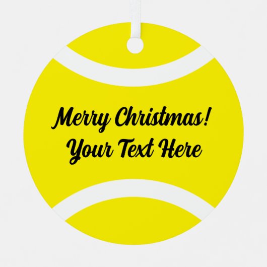 Kerst-kerstcadeau voor tennisspeler metalen ornament (Voorkant)