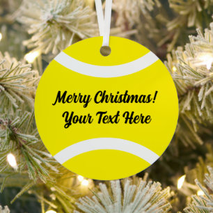 Kerst-kerstcadeau voor tennisspeler metalen ornament