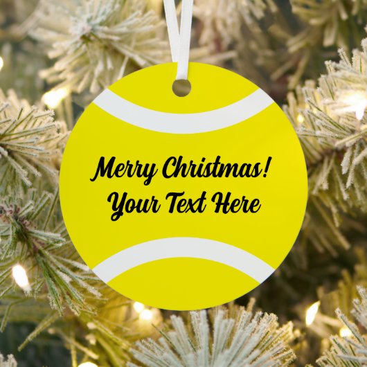 Kerst-kerstcadeau voor tennisspeler metalen ornament (Insitu)