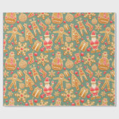 Kerst-kerstcadeauverpakking voor ontbijtkoek, op m cadeaupapier (Vlak)