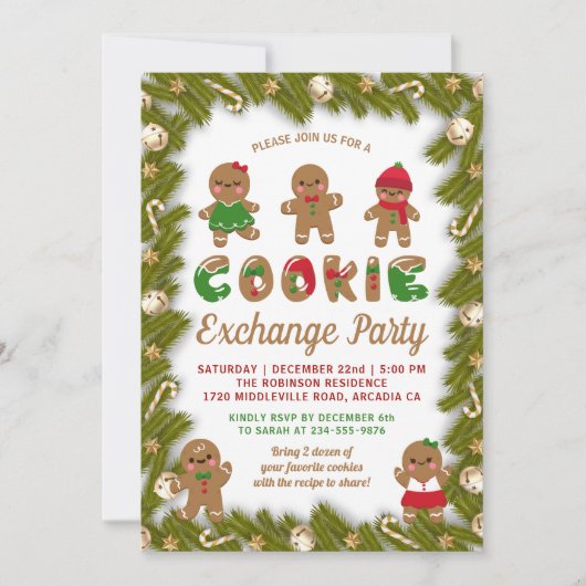 Kerst-kerstdecor Koekjeswisselaar in ontbijt Kaart (Voorkant)