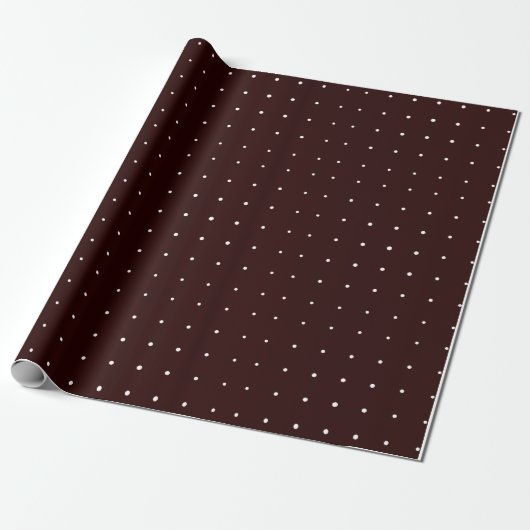Kerst-kerstfeest Burgundy Polka Dot Cadeaupapier (Uitgerold)