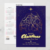 Kerst Kerstfeest Elegante 2026 Kalender Feestdagenkaart (Voorkant / Achterkant)