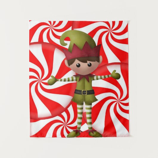 Kerst kerstfeest Elf Wandkleed (Voorkant)