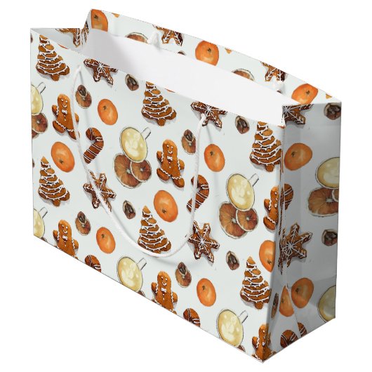 Kerst-kerstfeest Groot Cadeauzakje (Achterkant Gekanteld)