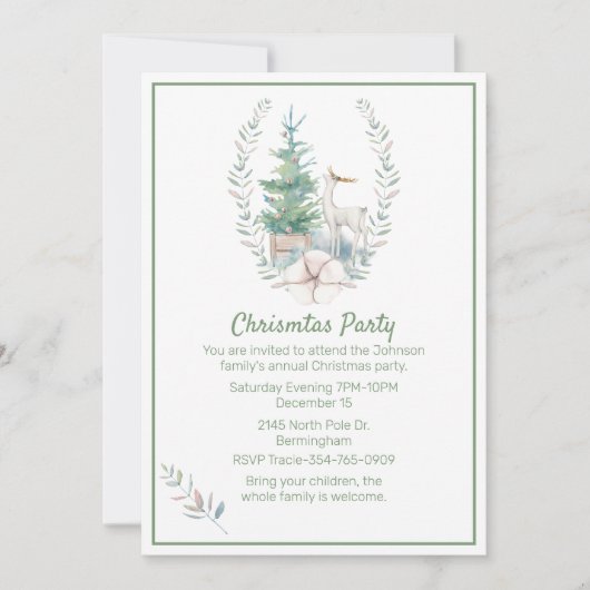 Kerst-kerstfeest in de baarmoeder kaart (Voorkant)