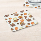 Kerst-kerstfeest Kartonnen Onderzetters (Schuin)