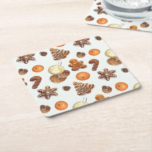 Kerst-kerstfeest Kartonnen Onderzetters (Schuin)