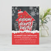 Kerst kerstfeest met hippe kop kaart (Staand voorkant)