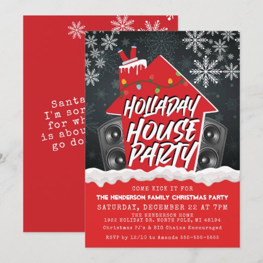 Kerst kerstfeest met hippe kop kaart (Voorkant / Achterkant)