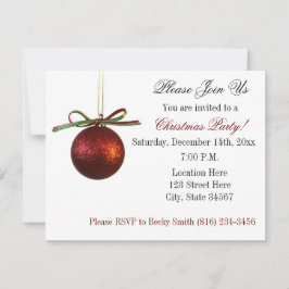 Kerst-kerstfeest met rood elegant kaart