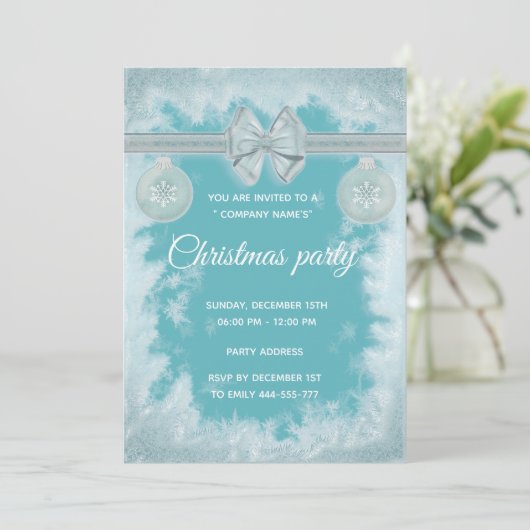 Kerst-kerstfeest met vorst kaart (Staand voorkant)