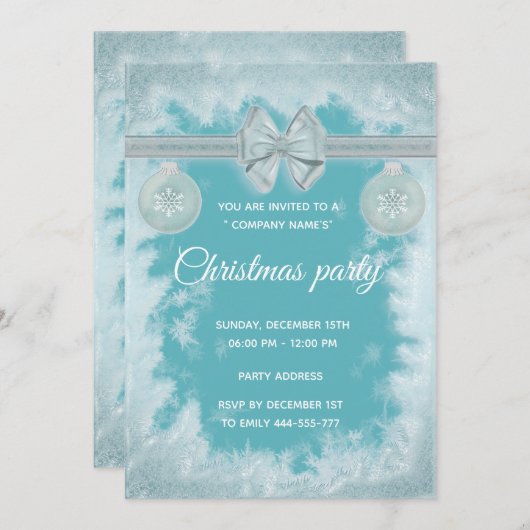 Kerst-kerstfeest met vorst kaart (Voorkant / Achterkant)