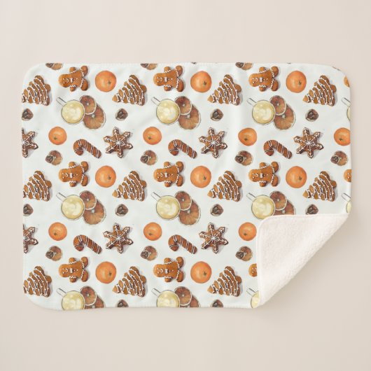 Kerst-kerstfeest Sherpa Deken (Voorkant (horizontaal))