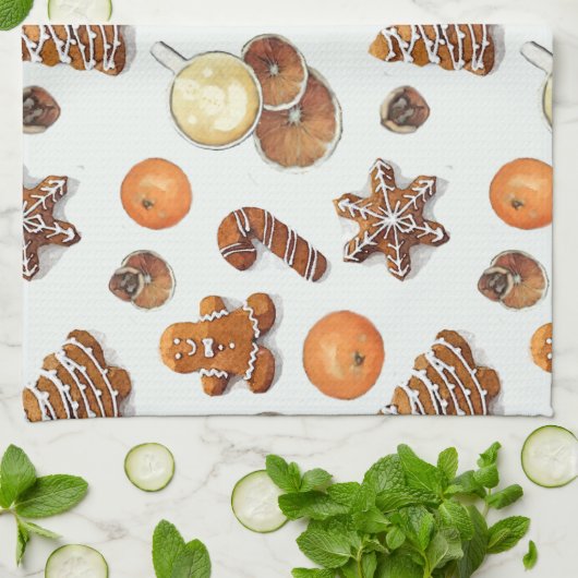 Kerst-kerstfeest Theedoek (Gevouwen)